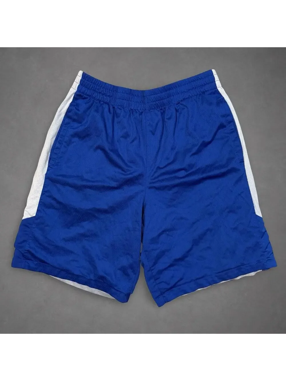 Royal Blue White Mesh Basketball Shorts Y2K Athletic Streetwear